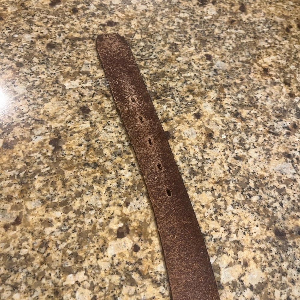 Vintage 90’s Men’s M Fossil Brown Leather Belt - Picture 9 of 10